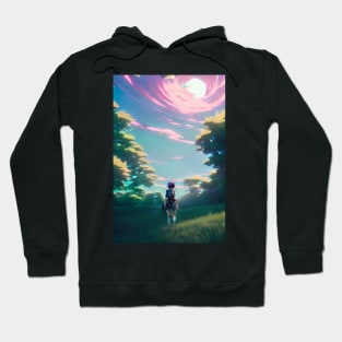 Anime Girl Spring Sunshine Forest Landscape Hoodie